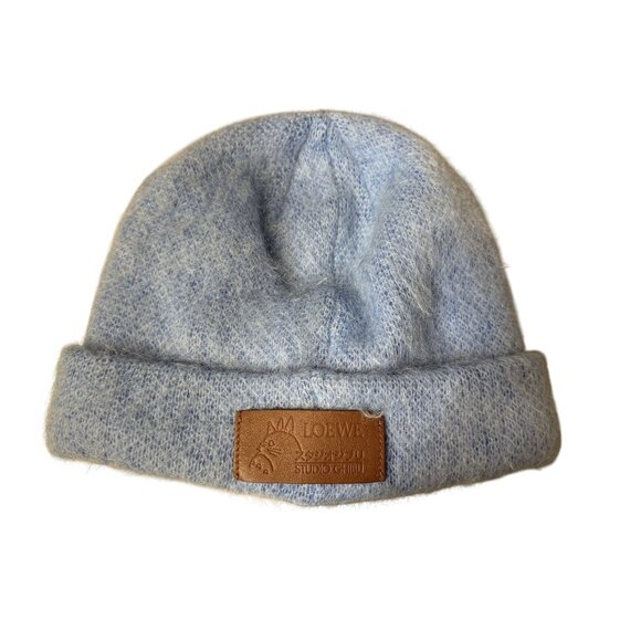 Loewe X Studio Ghibli Totoro Beanie Hat Blue Camouflage Eyes Design 50% Mohair W main image 6